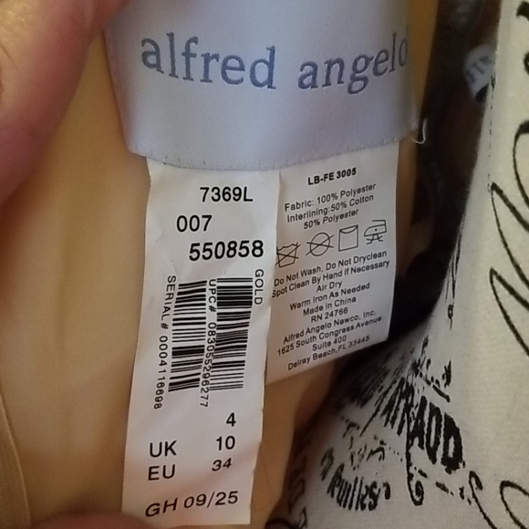 Alfred Angelo long one shoulder gold dress - Picture 5 of 5